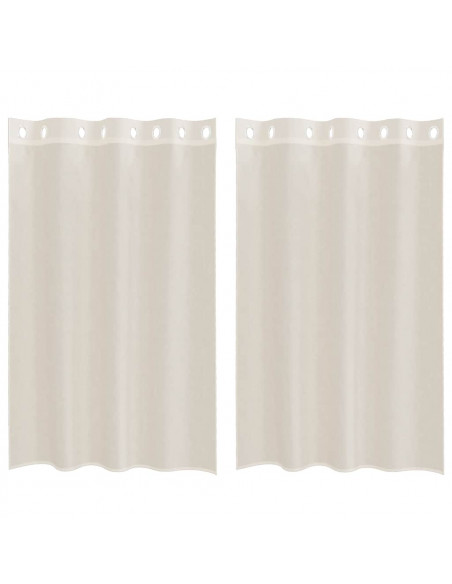 Tende in Voile con Occhielli 2 pz Crema 140x175 cm
