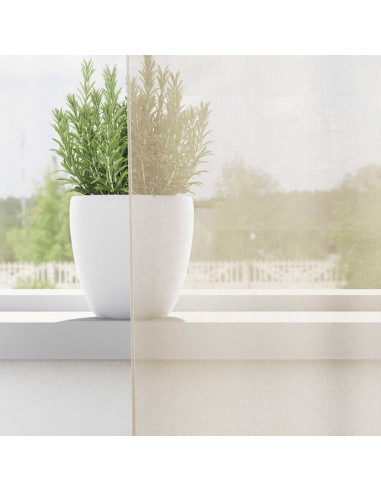 Tende in Voile con Occhielli 2 pz Crema 140x175 cm