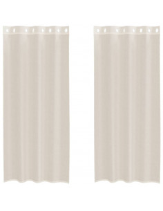 Tende in Voile con Occhielli 2 pz Crema 140x225 cm 2