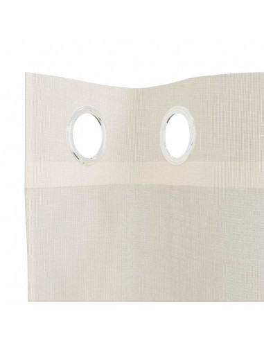 Tende in Voile con Occhielli 2 pz Crema 140x225 cm