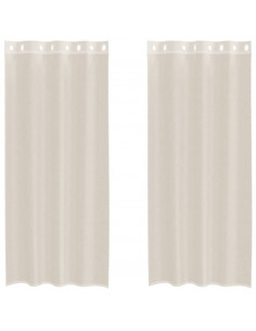 Tende in Voile con Occhielli 2 pz Crema 140x245 cm 2