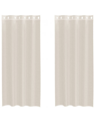 Tende in Voile con Occhielli 2 pz Crema 140x245 cm