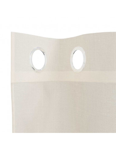 Tende in Voile con Occhielli 2 pz Crema 140x245 cm