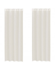 Tende in Voile con Occhielli 2 pz Crema 140x260 cm 2