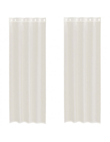 Tende in Voile con Occhielli 2 pz Crema 140x260 cm