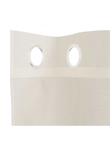 Tende in Voile con Occhielli 2 pz Crema 140x260 cm