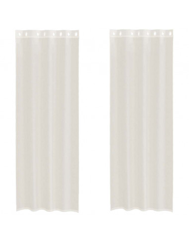 Tende in Voile con Occhielli 2 pz Crema 140x300 cm