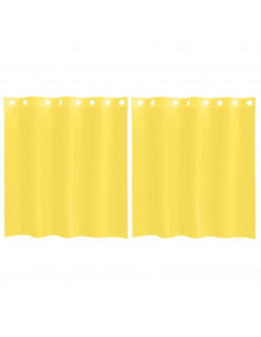 Tende in Voile con Occhielli 2 pz Giallo 2