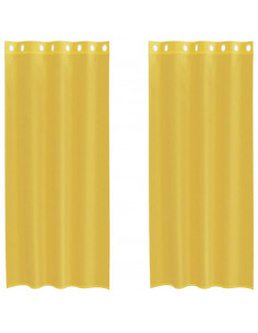 Tende in Voile con Occhielli 2 pz Giallo 2