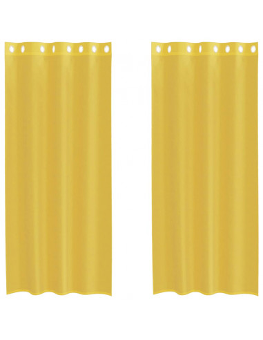Tende in Voile con Occhielli 2 pz Giallo