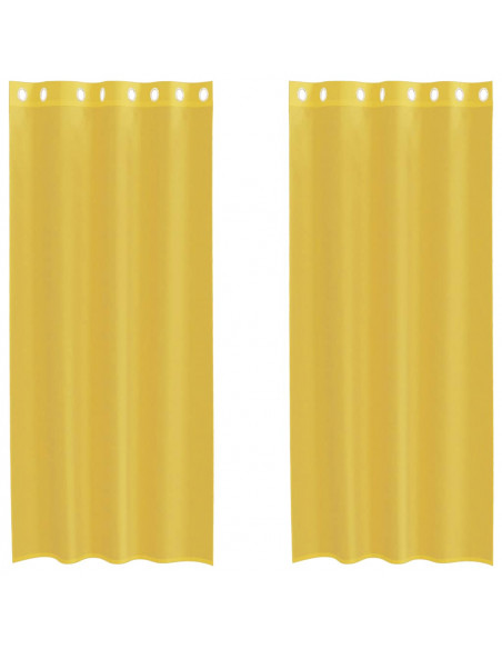Tende in Voile con Occhielli 2 pz Giallo