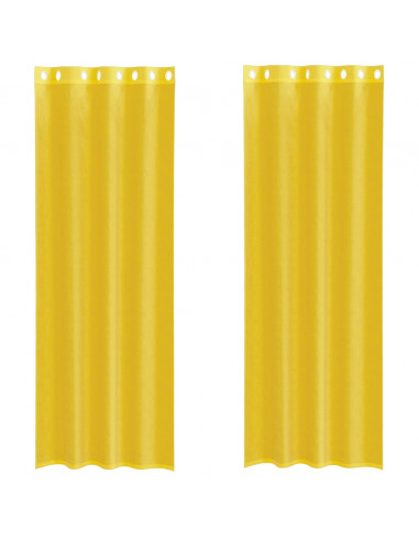 Tende in Voile con Occhielli 2 pz Giallo