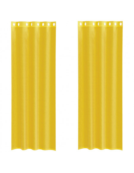 Tende in Voile con Occhielli 2 pz Giallo