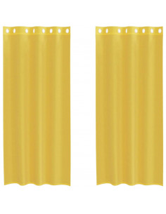 Tende in Voile con Occhielli 2 pz Giallo 2