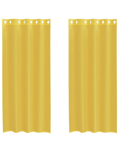 Tende in Voile con Occhielli 2 pz Giallo