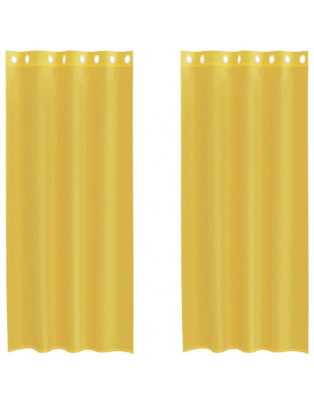 Tende in Voile con Occhielli 2 pz Giallo
