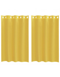 Tende in Voile con Occhielli 2 pz Giallo 2