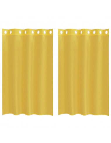 Tende in Voile con Occhielli 2 pz Giallo
