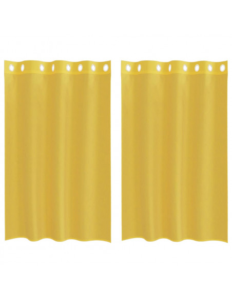 Tende in Voile con Occhielli 2 pz Giallo