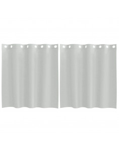 Tende in Voile con Occhielli 2 pz Grigio Chiaro 140x140 cm 2
