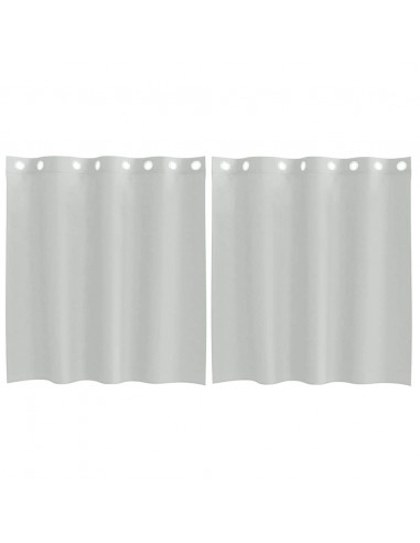 Tende in Voile con Occhielli 2 pz Grigio Chiaro 140x140 cm