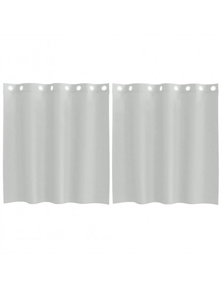 Tende in Voile con Occhielli 2 pz Grigio Chiaro 140x140 cm
