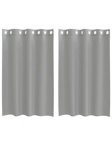 Tende in Voile con Occhielli 2 pz Grigio Chiaro 140x175 cm