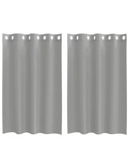 Tende in Voile con Occhielli 2 pz Grigio Chiaro 140x175 cm