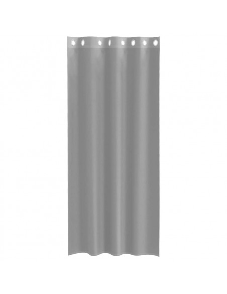 Tende in Voile con Occhielli 2 pz Grigio Chiaro 140x225 cm