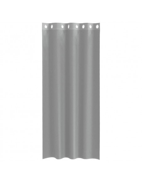Tende in Voile con Occhielli 2 pz Grigio Chiaro 140x245 cm