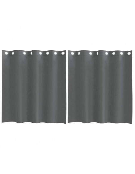 Tende in Voile con Occhielli 2 pz Grigio Scuro 140x140 cm