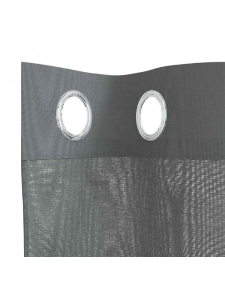 Tende in Voile con Occhielli 2 pz Grigio Scuro 140x225 cm