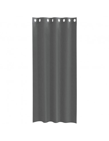 Tende in Voile con Occhielli 2 pz Grigio Scuro 140x245 cm