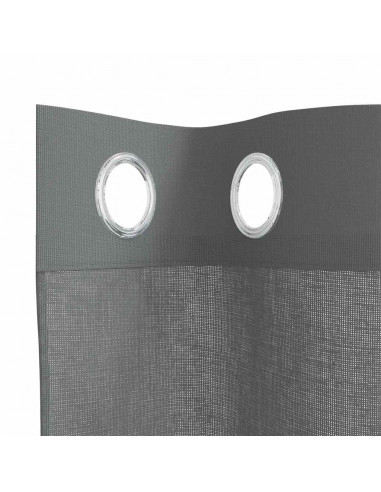 Tende in Voile con Occhielli 2 pz Grigio Scuro 140x245 cm