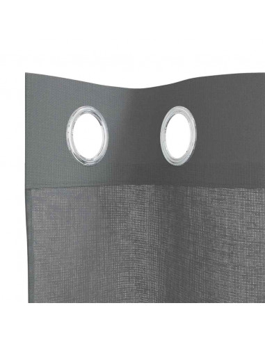 Tende in Voile con Occhielli 2 pz Grigio Scuro 140x260 cm
