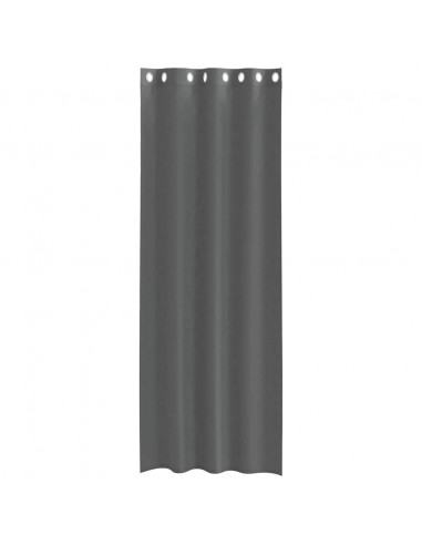 Tende in Voile con Occhielli 2 pz Grigio Scuro 140x300 cm