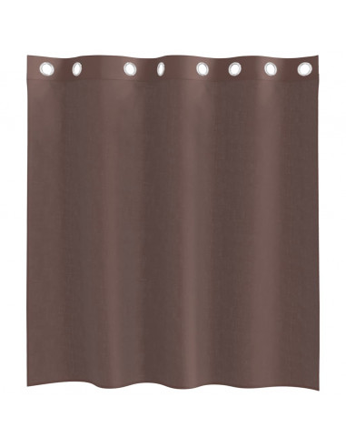 Tende in Voile con Occhielli 2 pz Marrone 140x140 cm