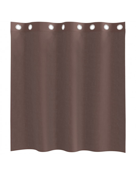 Tende in Voile con Occhielli 2 pz Marrone 140x140 cm