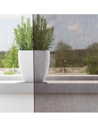 Tende in Voile con Occhielli 2 pz Marrone 140x245 cm