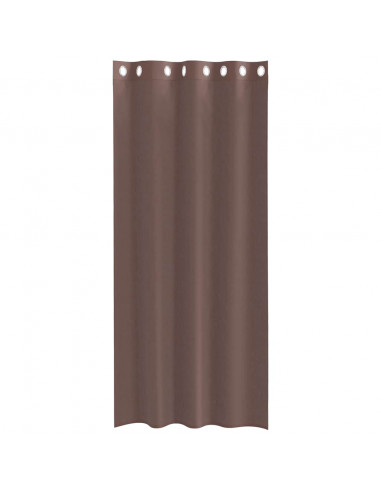 Tende in Voile con Occhielli 2 pz Marrone 140x245 cm