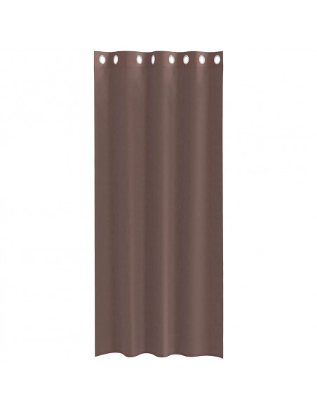 Tende in Voile con Occhielli 2 pz Marrone 140x245 cm