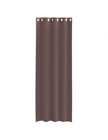 Tende in Voile con Occhielli 2 pz Marrone 140x260 cm