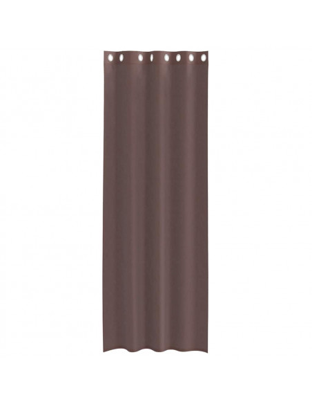Tende in Voile con Occhielli 2 pz Marrone 140x260 cm