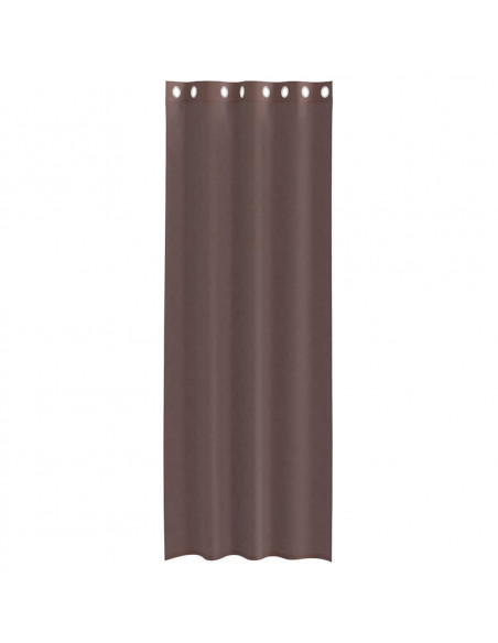 Tende in Voile con Occhielli 2 pz Marrone 140x300 cm