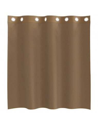 Tende in Voile con Occhielli 2 pz Marrone Chiaro
