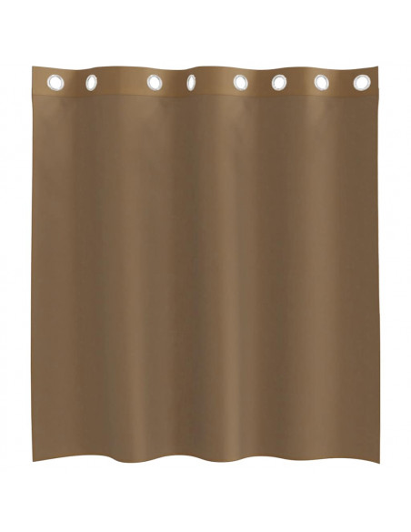 Tende in Voile con Occhielli 2 pz Marrone Chiaro