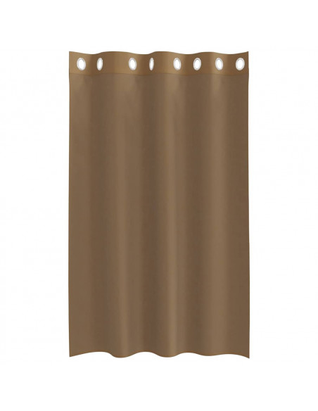 Tende in Voile con Occhielli 2 pz Marrone Chiaro