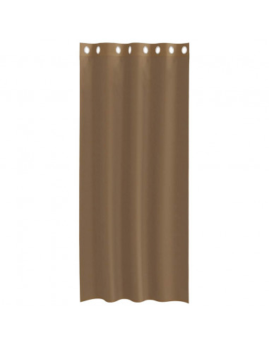 Tende in Voile con Occhielli 2 pz Marrone Chiaro