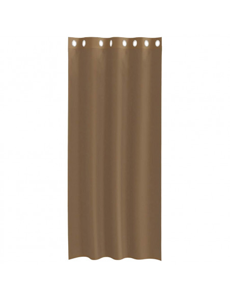 Tende in Voile con Occhielli 2 pz Marrone Chiaro