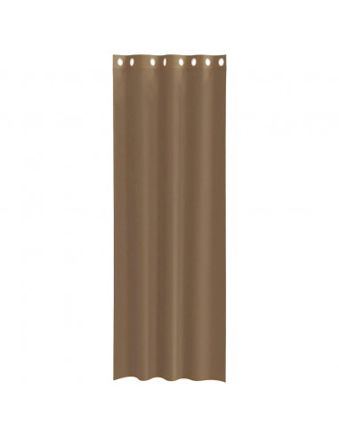 Tende in Voile con Occhielli 2 pz Marrone Chiaro